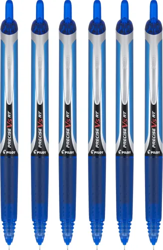 6 BÓLIGRAFOS: Pilot Precise V5 Bolígrafos retráctiles azules, Bolígrafo individual (26063) de Pilot