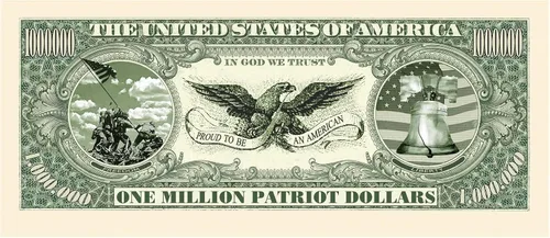 Vista 3 de (5) Billete de millones de dólares patriota