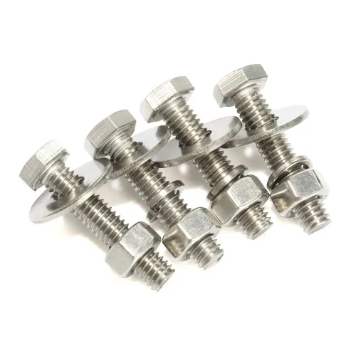 Vista 2 de Mellewell Pernos de cabeza hexagonal de 1/2-13 x 1-1/2 pulgadas con tuercas hexagonales y arandelas planas gruesas y de seguridad, totalmente