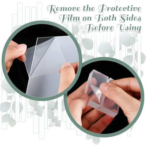 Vista 3 de Yulejo 12 tarjetas de lugar de acrílico transparente con 12 soportes acrílicos, números de mesa de boda con soporte acrílico, tarjetas de nombre