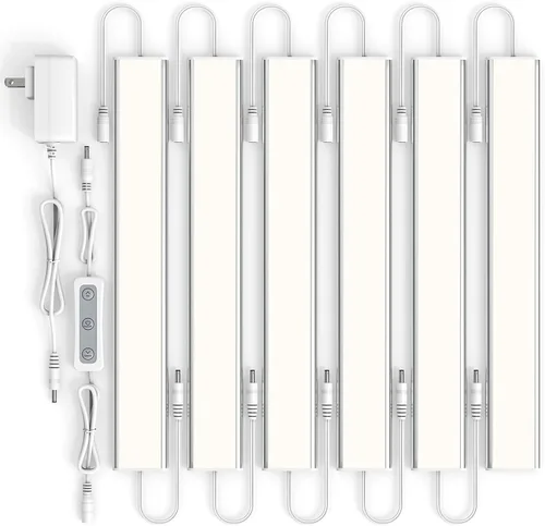 Vista 20 de ASOKO Luces LED regulables para debajo del gabinete, blanco cálido 3000 K, 3 piezas de 12 pulgadas conectables LED enchufe de iluminación