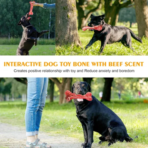 Vista 6 de Juguetes resistentes para perros masticadores agresivos de raza grande, juguete indestructible para perros grandes, juguetes masticables
