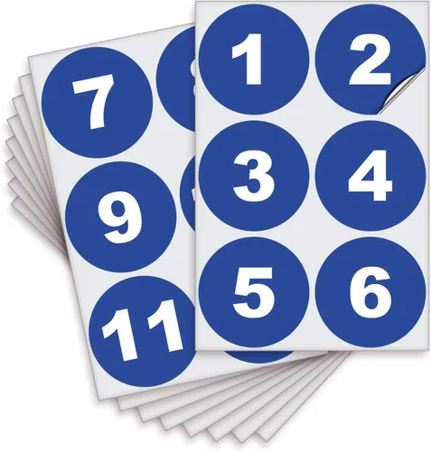 Vista 8 de iSYFIX Calcomanías negras de números consecutivos – 1 a 50, 1 pulgada, 1 juego – Vinilo autoadhesivo de alta calidad ideal para inventario
