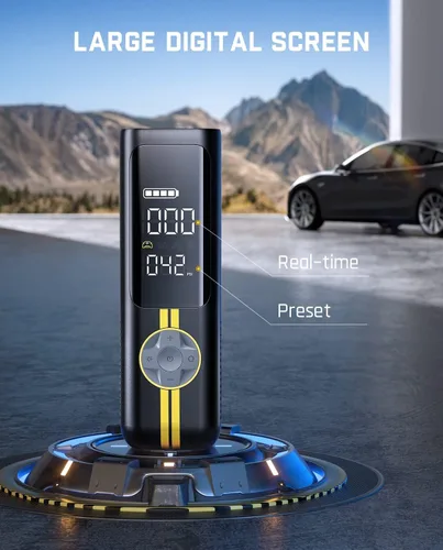 Vista 5 de Fanttik X8 APEX EV - Inflador de neumáticos portátil, bomba de aire 2 veces más rápida, compresor de aire inalámbrico de 150 PSI con batería