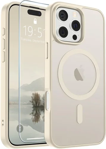 Vista 287 de SUPFINE - Funda magnética para iPhone 14 Pro Max (compatible con MagSafe), (protección contra caídas de grado militar de 10 pies), delgada, Negro