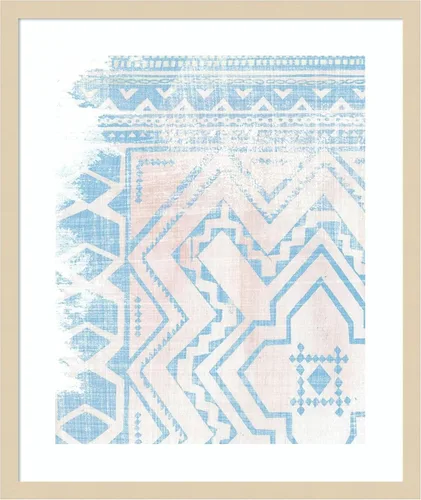 Vista 8 de Amanti Art Framed Wall Art Print 21x17 Baby Blue Textile II by Melissa Wang, Abstract Wall Art, Bohemian Boho Decor, Small Poster Painting Artwork