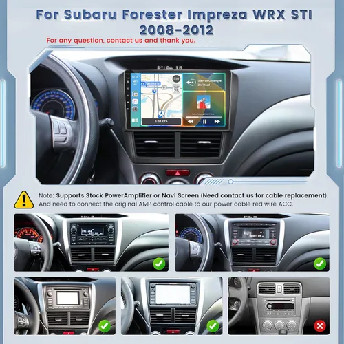 Vista 2 de Roinvou [2G+64G] para Subaru Forester Impreza WRX STI 2008 2009 2010 2011 2012 Radio de coche con Carplay inalámbrico/Android Auto, 9 pulgadas