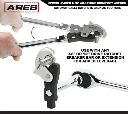 Vista 5 de ARES 33008 – Juego de llaves de pata de gallo de ajuste automático con resorte de 2 piezas – Juego de llaves ajustables con cobertura de 8 a 1.260