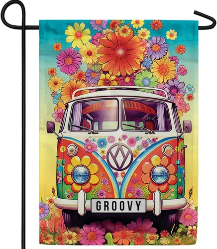 Vista 9 de A Little Rain Gnome Umbrella Garden Flag 12.5" x 18" Double Sided