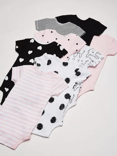 Vista 6 de Gerber Onesies Paquete de 8 mamelucos de manga corta para niñas bebés
