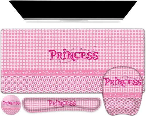 Vista 38 de 4 en 1 Alfombrilla de ratón grande, juego de reposa muñecas para teclado, alfombrilla de ratón ergonómica con soporte de muñeca, alfombrilla