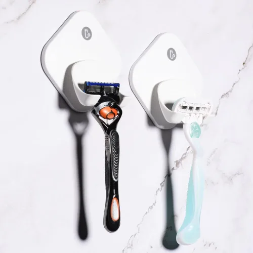 Vista 2 de Soporte de maquinilla de afeitar para pared de ducha, gancho de ducha para maquinilla de afeitar, soporte autoadhesivo para maquinilla de afeitar