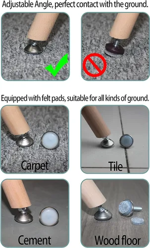 Vista 4 de Niveladores de muebles, patas giratorias, ángulo ajustable en altura (1/4-20 kits de insertos de tuerca, 8 juegos), patas niveladoras resistentes