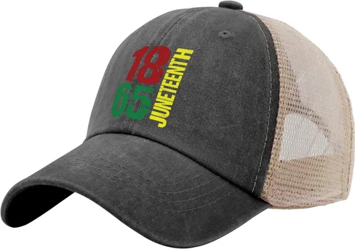 Vista 3 de Sombreros para hombre Juneteenth 19 de junio de 1865 gorras Sombrero para hombre, Negro (Allblack)