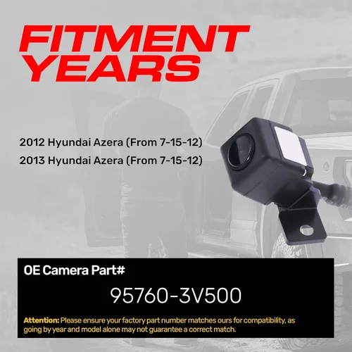 Vista 2 de Master Tailgaters Repuesto para Hyundai Azera (2012-2013) [del 7-15-12] Cámara de respaldo OE Parte # 95760-3V500