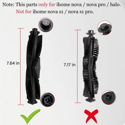 Vista 4 de Cepillo principal y protector de la cubierta del cepillo principal para ihome Autovac Nova Aspiradora Accesorios de repuesto para iHRV6-blk