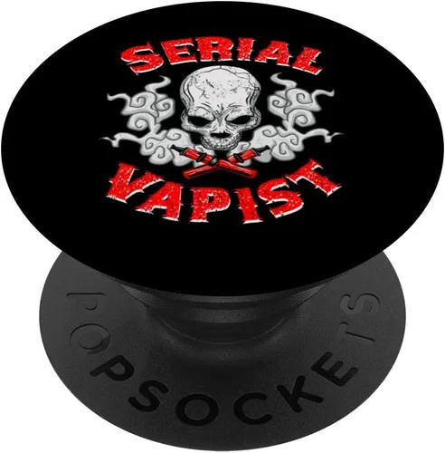 Serial Vapist | E-cigarette Cool Vaping Skull Gift PopSockets PopGrip: Agarre intercambiable para teléfonos y tabletas