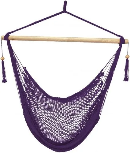 Vista 9 de Bliss Hammocks BHC-412BLK - Silla hamaca de cuerda de isla, ecológica y tejida a mano, de algodón con revestimiento de barniz, separador de madera
