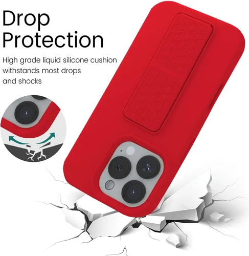Vista 41 de Funda de silicona con soporte de LAUDTEC compatible con iPhone 7/8/SE, soporte de metal con soporte de pie vertical y horizontal, cubierta flexible