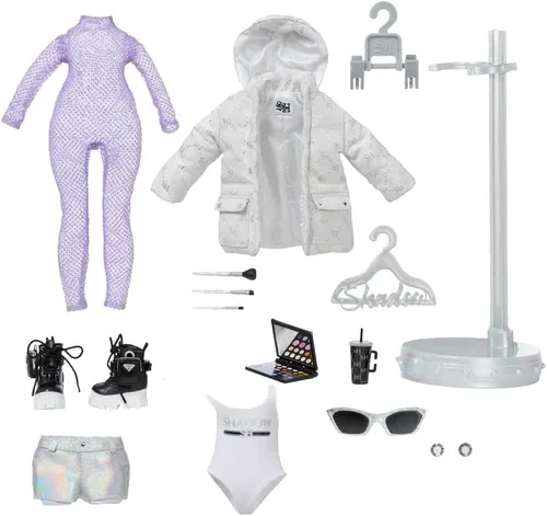 Vista 4 de Rainbow High Shadow High Dia Mante- Muñeca de moda morada. Traje de moda y más de 10 accesorios de juego coloridos. Gran regalo para niños de 4 a 12