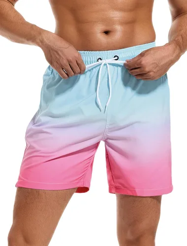 Vista 3 de SILKWORLD - Trajes de baño para hombre, pantalones cortos de playa de secado rápido con bolsillos