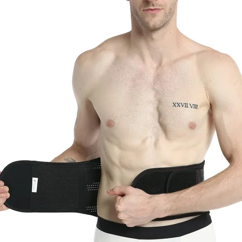 Vista 5 de NeoTech Care Soporte para cinturón de espalda para hombres o mujeres, soporte transpirable y ajustable para la parte inferior de la espalda - Negro