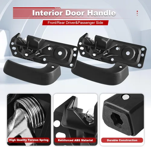 Vista 4 de FAERSI Mecanismo de pestillo de manija de puerta de coche resistente, montaje de cerradura de puerta interior de metal negro, pieza de repuesto