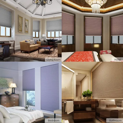 Vista 8 de Persianas celulares opacas con diseño de panal para ventanas, persianas sin cordones con diseño de panal para oscurecer la habitación, persianas