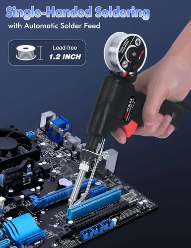 Vista 2 de Kit de soldador eléctrico de soldadura, herramientas electrónicas de precisión de 80 W para fabricación de joyas, vidrieras, reparación de cables