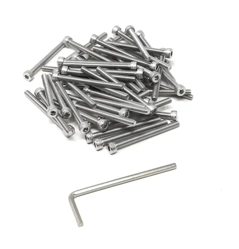 Vista 122 de iexcell Kit de tornillos de cabeza hexagonal de acero inoxidable 304, 100 unidades M2 x 0.157 in, paso de rosca de 0.016 in