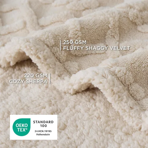 Vista 4 de Bedsure - Mantas impermeables para perros medianos - Manta para mascotas para protector de sofá lavable, manta de felpa jacquard coral premium