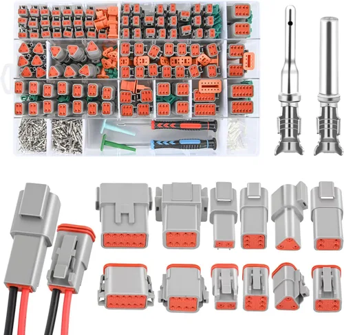 Vista 16 de Nilight Kit de conectores DT de 2 pines, 3 juegos de tamaño 16 contactos sólidos, terminal macho hembra impermeable para conectores de la serie DT