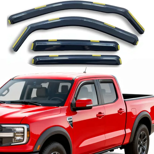 Vista 38 de Deflectores de ventana adhesivos para ventanas laterales y ventilación con viseras para 2015-2018 Chevy Silverado y GMC Sierra 1500 2500HD 3500HD