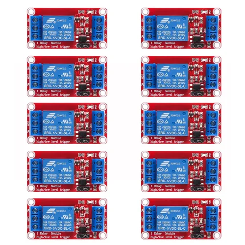 Vista 11 de Módulo de relé 10pcs DC 12V Tablero de relé 1 canal con soporte de aislamiento optoacoplador de alto o bajo nivel