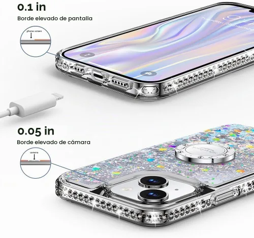 Vista 8 de Silverback Funda para iPhone 11 con soporte de anillo, oro transparente Claro Dorado