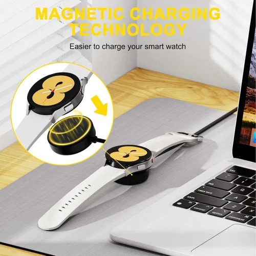 Vista 7 de Cable de carga USB C para reloj inteligente Samsung Galaxy Watch 7/Ultra/ 6/6 Classic/ 5/5 Pro/ 4/4 Classic/ 3/FE/Active 2/1 con enchufe adaptador