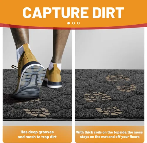 Vista 7 de Tapete para puerta al aire libre, tapete de bienvenida para entrada exterior, tapete delantero para interiores para entrada del hogar, duradero