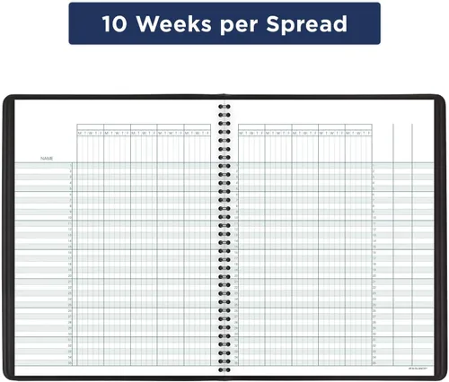 Vista 6 de AT-A-GLANCE 8015005 Libro de registro de clase sin fecha, 10 78 x 8 14, negro