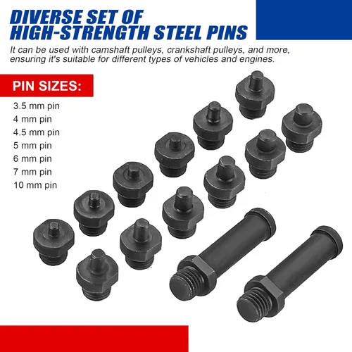 Vista 2 de Llave de llave de pasador variable, kit de llave inglesa ajustable de 15 piezas, soporte de polea de embrague de ventilador de trinquete de 1/2