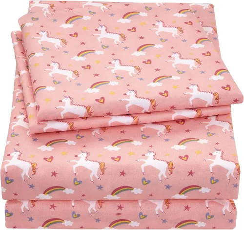 Vista 27 de Viviland Juego de sábanas de 3 piezas para niños, color negro, sábanas bajeras y fundas de almohada, de microfibra suave, juego de ropa de cama