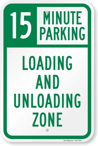 SmartSign Letrero de "15 minutos de estacionamiento, carga y zona de descarga" | Aluminio de 12 x 18 pulgadas