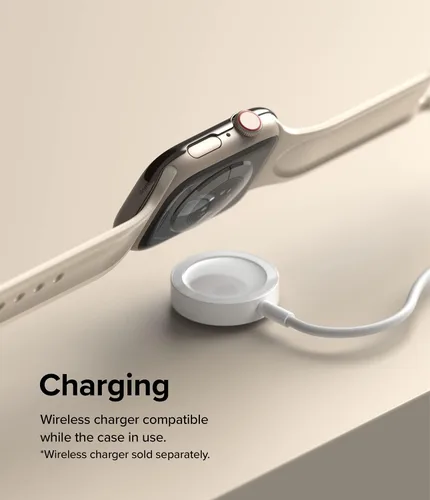 Vista 7 de Ringke Estilo de bisel [elegante marco de acero inoxidable] compatible con Apple Watch Series 9, 8, 7 (1.772 pulgadas), protector antiarañazos