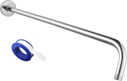 Vista 19 de Brazo de ducha Voolan con brida y cinta de teflón, brazo de extensión de cabezal de ducha para alcachofa de ducha fija en el baño, acero inoxidable