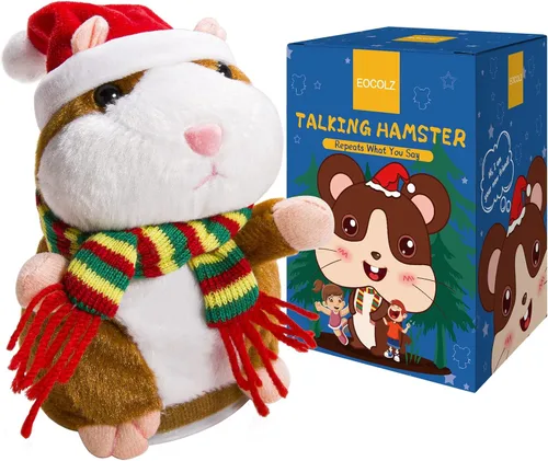 Eocolz Hámster parlante que repite lo que dices, juguete de peluche, mascota de imitación, ratón electrónico, juguete interactivo, divertido,