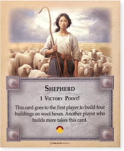 Vista 7 de Professions Victory Point Cards, Bricklayer, Stonemason, Farmer, Shepherd, Lumberjack, compatible with Catan's Settlers of Catan 5th Edition