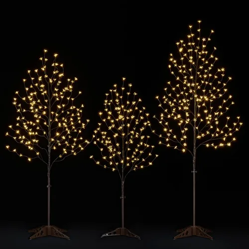 Lightshare Árbol de flor de cerezo con luz LED, 4 pies, 5 pies y 6 pies, blanco cálido, paquete de 3, decoración del hogar, jardín, verano, boda,