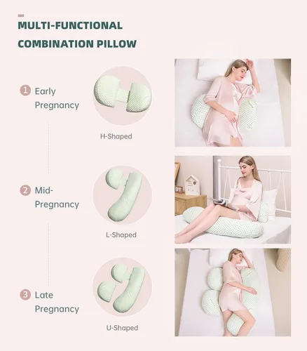 Vista 2 de Oternal Almohada de embarazo para mujeres embarazadas, almohada corporal suave para embarazo, soporte para espalda, vientre, caderas, piernas