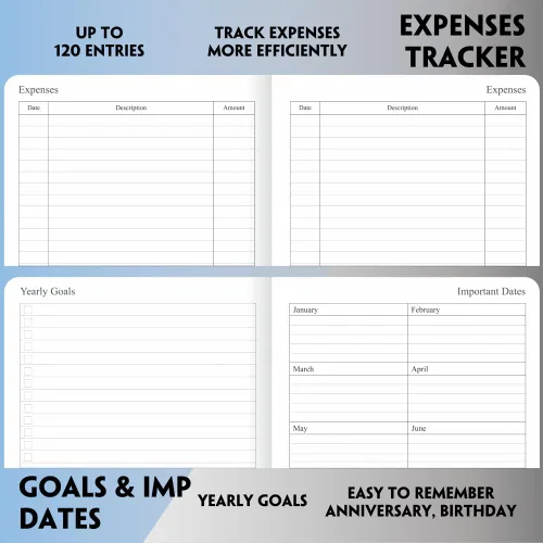 Vista 6 de 26-27 Academic Planner - Weekly and Monthly Planner, Jul 2026 - Jun 2027, Holidays, Contacts and Notes Pages, Vegan Leather Cover, Elastic Closure