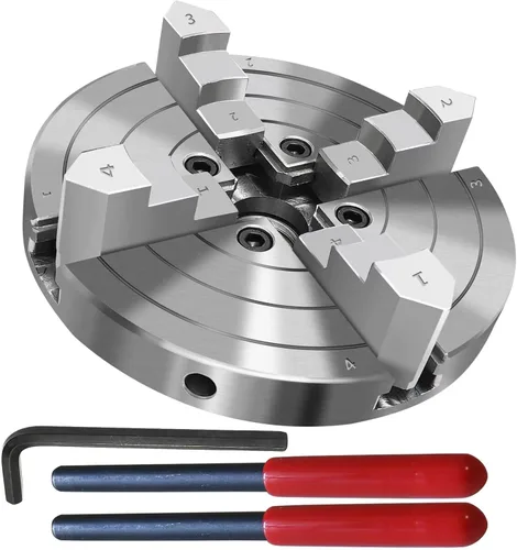 Vista 8 de Juego de Portabrocas de Tornio de Madera de 3 Pulgadas 3 Mandíbulas Portabrocas de Tornio Autocentrantes Rosca 1 x 8TPI Portabrocas de Tornio