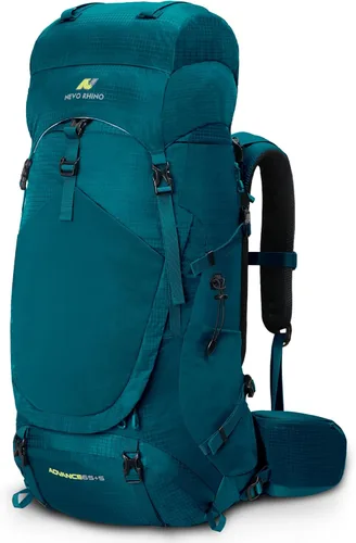 Vista 11 de N NEVO RHINO - Mochila de senderismo con marco interno 50, 60, 65, 70 y 80 L, mochila impermeable para escalar, camping, con cubierta de lluvia